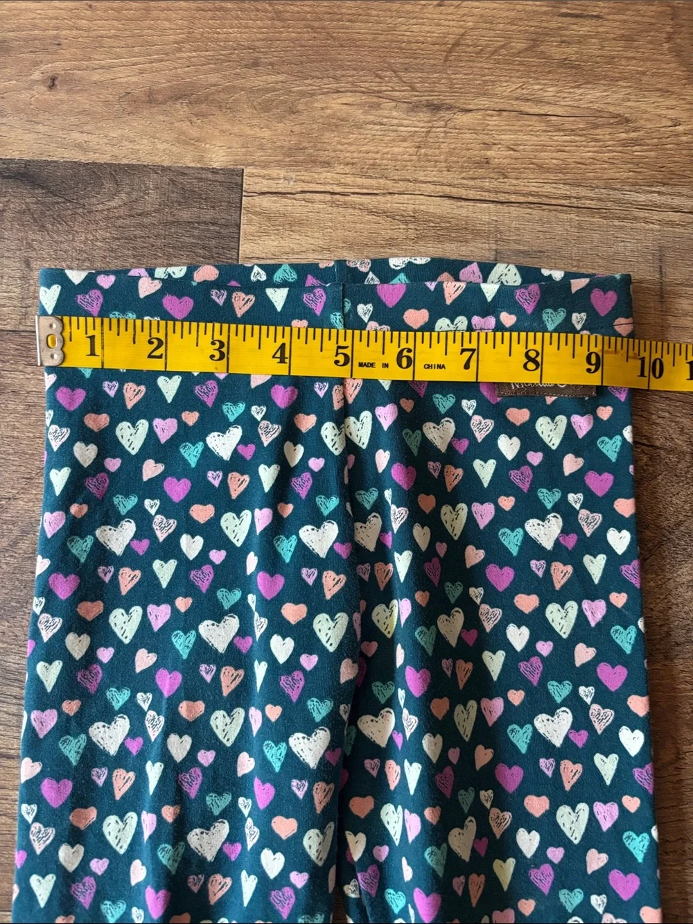 Matilda Jane Blue and Purple Heart Print Button Leggings size 6